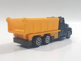 Unknown Brand Dump Truck Green and Yellow Plastic and Metal Die Cast Toy Car Vehicle