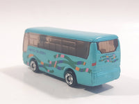 2001 Tomy Tomica Jr. Pocket Cars No. J004 Mitsubishi Fuso Aero Queen Bus Light Blue Miniature Micro 1/207 Scale Die Cast Toy Car Vehicle