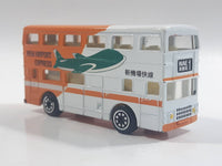 Edocar New Airport Express Double Decker Bus Orange and White Die Cast Toy Car Vehicle