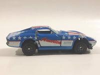 Yatming No. 1065 Corvette Stingray Blue Die Cast Toy Car Vehicle with Opening Doors