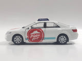 Ultra Rare Welly No. 42391 Toyota Camry Pizza Hut Cinnabon White 4 3/4" Pullback Motorized Friction 1/40 Scale Die Cast Toy Car Vehicle with Opening Doors