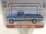 2019 Greenlight Collectibles Hobby Exclusive Limited Edition 1976 Ford F-100 Pickup Truck Blue 1/64 Scale Die Cast Toy Car Vehicle New in Package
