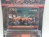 2018 Greenlight Collectibles Limited Edition Barrett Jackson Scottsdale, Arizona 1969 Chevrolet Camaro ZL1 Orange 1/64 Scale Die Cast Toy Car Vehicle New in Package