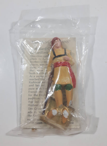 Vintage Marx Lipton Tea Famous Canadians No. 4 Medard Chouart Des Groseillers 1618-1696 3" Toy Figure In Package Broken at Feet