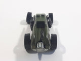 2002 Hot Wheels Pavement Pounders Enforcer Matte Green Enforcer Die Cast Toy Car Vehicle - Missing Missiles