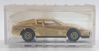 Rare Sohbi Ferrari Testarossa Gold Chrome Die Cast Toy Car Vehicle in Case