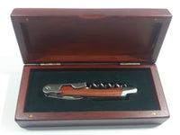 Wood Handle Wine Multi Tool Corkscrew Bottle Opener Knife in Wooden Case
