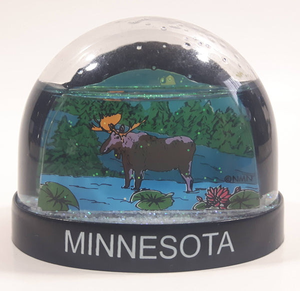 Minnesota Moose Themed 2 1/4" Miniature Plastic Snow Globe