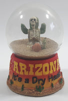 Arizona It's A Dry Heat! Skeleton Cactus Desert Themed 3 1/2" Sand Filled Snow Globe
