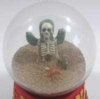 Arizona It's A Dry Heat! Skeleton Cactus Desert Themed 3 1/2" Sand Filled Snow Globe