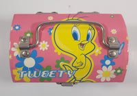 2001 Warner Bros. Looney Tunes Tweety Bird with Flowers Pink Jewelry Box