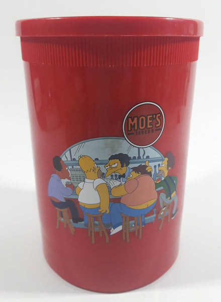 The Simpsons Moe's Tavern Homer Lenny, Karl, Barney Red Talking Beer Koozie Holder