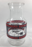 Vintage 1970s Godfather's Pizza Coca-Cola Coke Soda Pop Red Black Stained Glass Style Carafe Juice Decanter