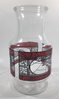 Vintage 1970s Godfather's Pizza Coca-Cola Coke Soda Pop Red Black Stained Glass Style Carafe Juice Decanter