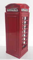 1998 Zelox British London, England Red Metal Phone Box Telephone Booth Coin Bank