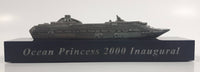 Rare Ocean Princess 2000 Inaugural Heavy Metal Detailed Cruise Ship Model on Dark Blue Base