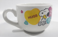 Peanuts Worldwide Snoopy and Woodstock Hugs Love You Best Friends Ur Sweet Heart Themed White Ceramic Coffee Mug Cup