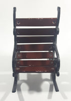 Ornate Cast Iron with Wood Slats Dollhouse Furniture Size Garden Style Rocking Chair