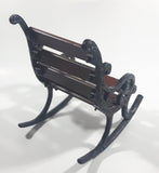 Ornate Cast Iron with Wood Slats Dollhouse Furniture Size Garden Style Rocking Chair