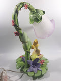 2004 Hampton Bay Disney Tinkerbell Flowers and Vine Lamp with Purple and White Bell Tulip Shade - No Wings