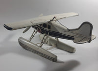 Vintage Style White Float Plane Large Tin Metal Airplane
