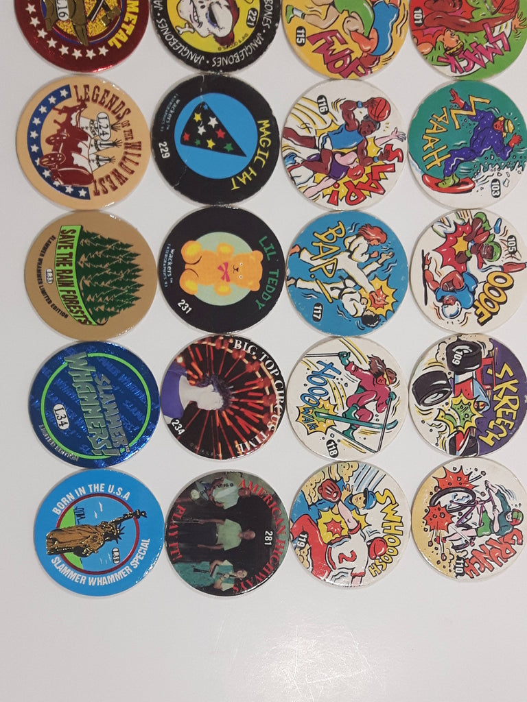 1994 Imperial Slammer Jammers & Slammer Whammers Pogs / Caps Lot of 45 ...