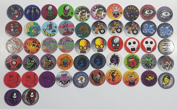 1990s Numbered Pogs / Caps Lot of 52