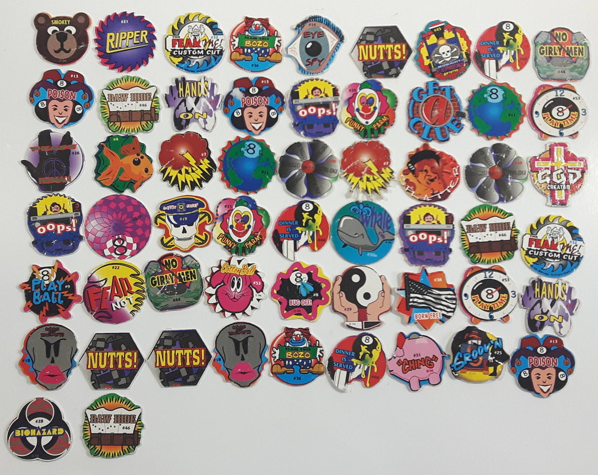 1990s Numbered Unique Shaped Pogs / Caps Lot of 56 – Treasure Valley ...