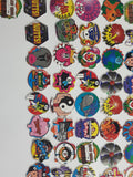 1990s Numbered Unique Shaped Pogs / Caps Lot of 56