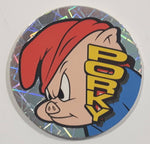 1995 Warner Bros. Looney Tunes #52 Porky Pig Cartoon Character Pog / Cap