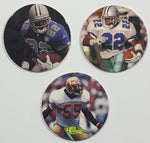 1990s NFL Football Players Pog / Cap Lot of 3