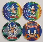 1995 SEGA Sonic The Hedgehog Video Game Character Pog / Cap Lot of 4