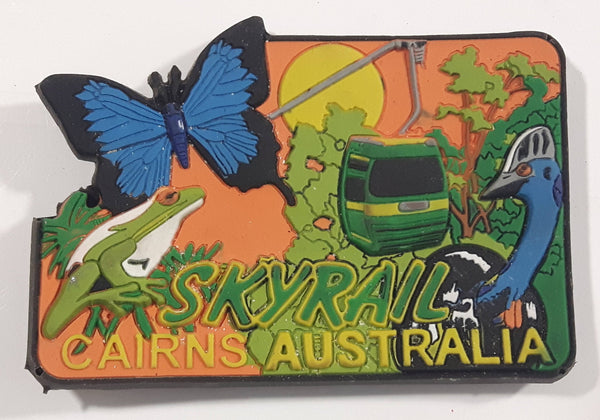 Skyrail Cairns, Australia Butterfly, Frog, Cassoway Bird Rubber Fridge Magnet