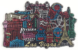 Las Vegas Casinos and Landmarks Detailed Rubber Fridge Magnet