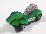 Rare Motor Max 6402 Dinosaur Shaped Green Die Cast Toy Car Vehicle - Missing a Wheel
