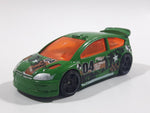 2012 Hot Wheels Citroen C4 Rally Green Die Cast Toy Car Vehicle