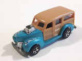 2010 Hot Wheels HW Garage '40s Woodie Ocean Blue Surfing Die Cast Toy Muscle Car Vehicle - No Surfboards