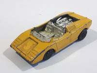 Vintage 1973 Lesney Matchbox Superfast No. 27 Lamborghini Countach Yellow Die Cast Toy Super Dream Car Vehicle - No Roof