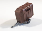 Unknown Brand Horse Animal Livestock Trailer Brown Plastic Die Cast Toy Car Vehicle with Opening Door