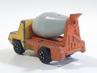 Vintage PlayArt Cement Mixer Yellow and Orange Die Cast Toy Car Construction Building Equipment Vehicle - Missing half the Windsheild - Hong Kong