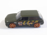 2013 Hot Wheels Jungle Rally Volkswagen Brasilia Dark Olive Green Die Cast Toy Car Vehicle