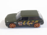 2013 Hot Wheels Jungle Rally Volkswagen Brasilia Dark Olive Green Die Cast Toy Car Vehicle