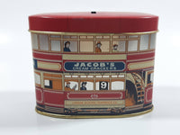 Vintage London Electric Tramways Co. Insist on having Colmans Mustard & Jacob's Cream Crackers Tin Metal Coin Bank