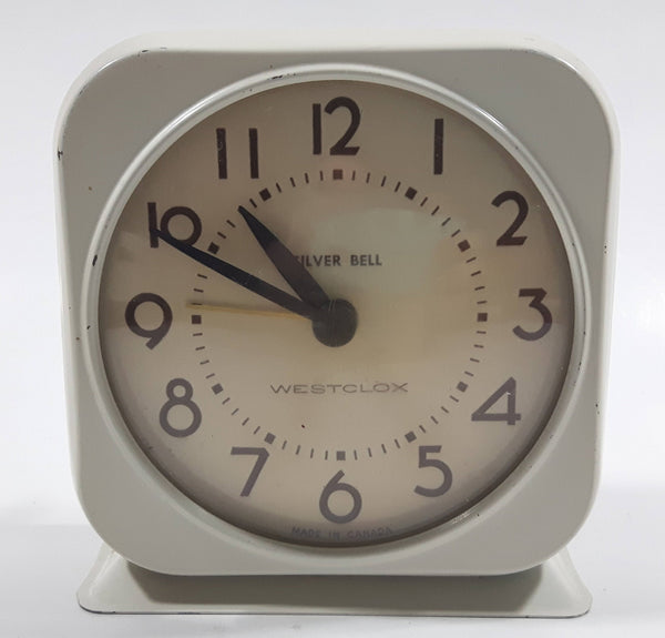 Vintage Westclox Silver Bell White Windup Alarm Clock Made in Canada