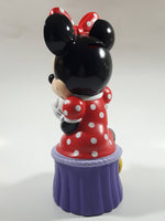 Disney Applause Minnie Mouse Sitting on Purple Stool 9 1/2" Tall Hard Vinyl Coin Bank