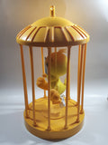 1998 Play By Play Warner Bros. Looney Tunes Tweety Bird Stuffed Plushy on Swing Singing and Talking in 13" Tall Plastic Yellow Cage - Not Working