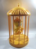 1998 Play By Play Warner Bros. Looney Tunes Tweety Bird Stuffed Plushy on Swing Singing and Talking in 13" Tall Plastic Yellow Cage - Not Working