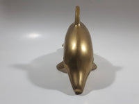 Dolphin Sculpture 8 1/2" Solid Brass Metal
