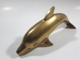 Dolphin Sculpture 8 1/2" Solid Brass Metal