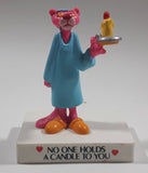 1989 United Artists Pictures Pink Panther in Night Gown "No One Holds A Candle To You" 3 1/2" Tall Plastic Figure on Stand